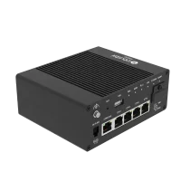 Robustel 5G industrial router with 4 Ethernet ports and wifi portal