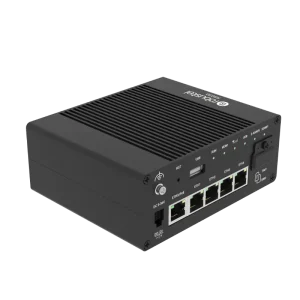 Robustel 5G industrial router with 4 Ethernet ports and wifi portal