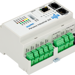 HW Group Perseus Industrial 310 HW Group Perseus Industrial 310 DIN rail unit with WLD-L port for locating water leak cable