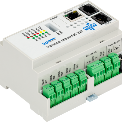 HW Group Perseus Industrial 310 HW Group Perseus Industrial 310 DIN rail unit with WLD-L port for locating water leak cable