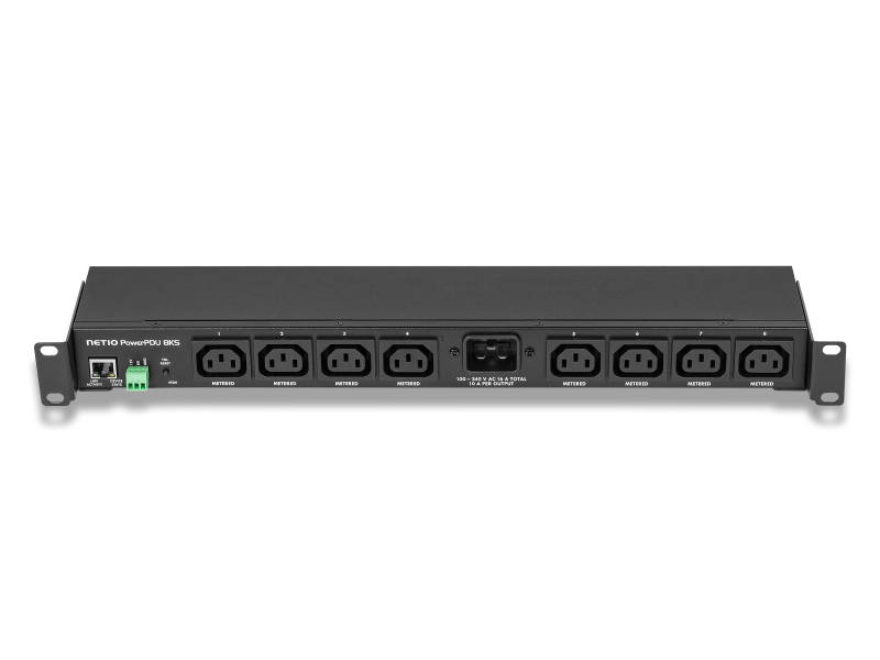 NETIO PowerPDU 8KS 1U rack PDU with 8 metered IEC C13 outlets