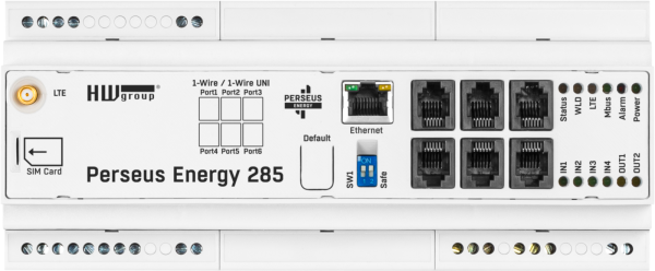 HW Group Perseus Energy 285 — DIN Rail LAN & LTE M-Bus Energy Monitoring Unit