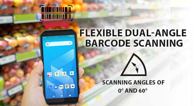 Winmate TC605 warehouse rugged handheld scanning a barcode